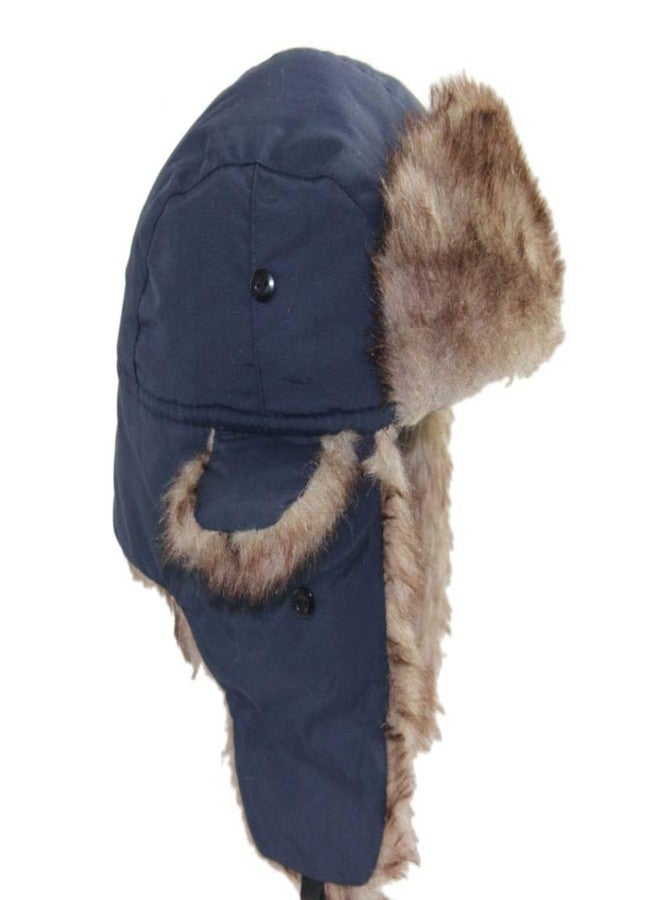 ASWER Trapper Warm Russian Trooper Hat Winter Skiing Cap Women Men Windproof Navyblue - Image 1